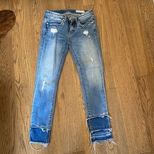 Blank NYC distressed layered jeans